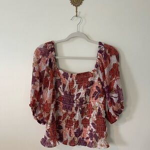 Old Navy Floral Blouse - Red and Purple